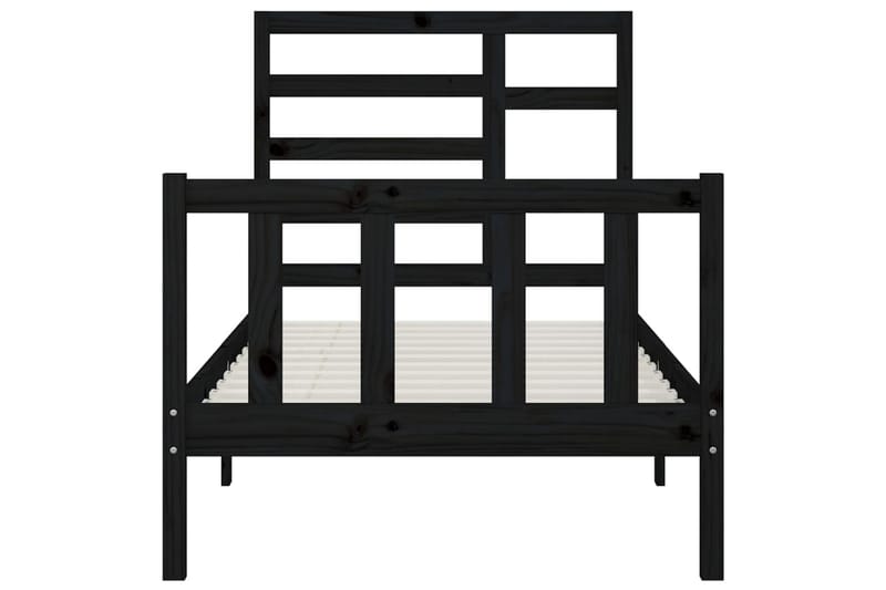 Sängynrunko musta täysi mänty 100x200 cm - Musta - Huonekalut - Sänky - Sänkykehikot & sängynrungot