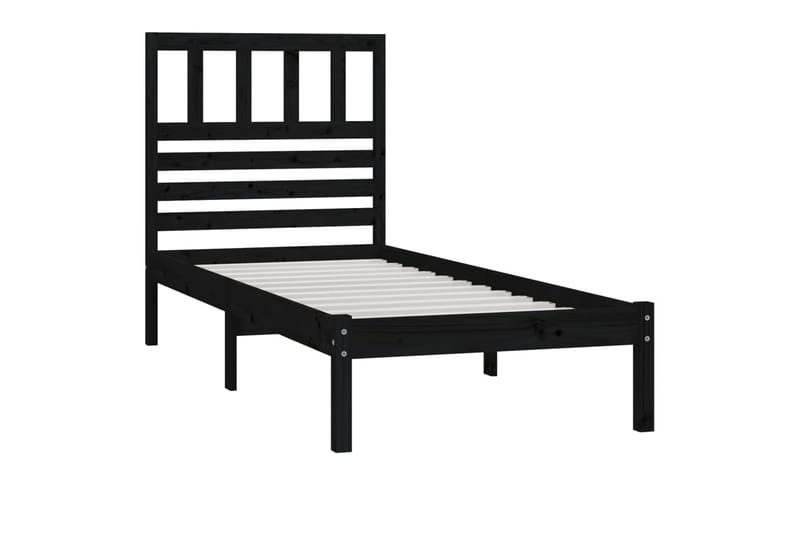 Sängynrunko musta täysi mänty 100x200 cm - Musta - Huonekalut - Sänky - Sänkykehikot & sängynrungot