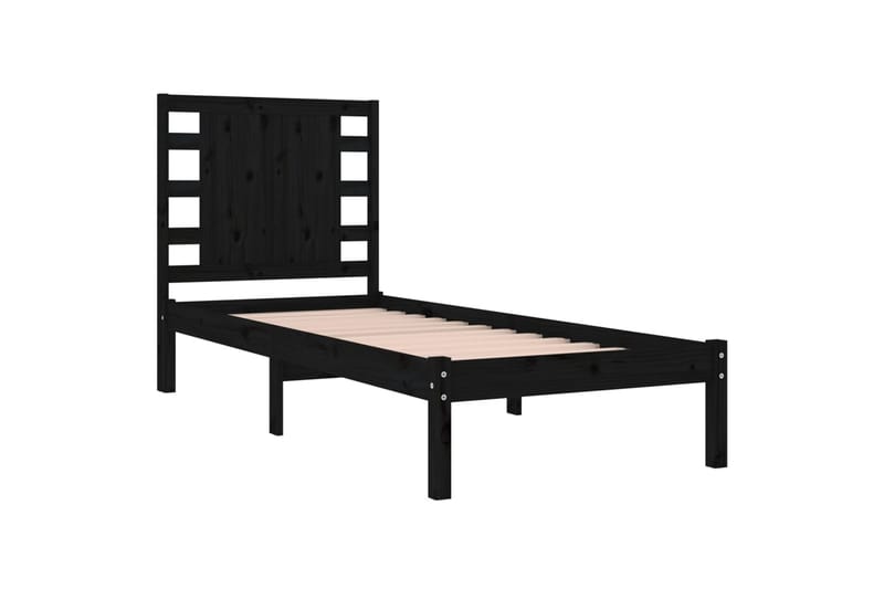 Sängynrunko musta täysi mänty 100x200 cm - Musta - Huonekalut - Sänky - Sänkykehikot & sängynrungot