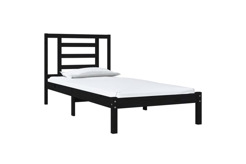 Sängynrunko musta täysi mänty 100x200 cm - Musta - Huonekalut - Sänky - Sänkykehikot & sängynrungot