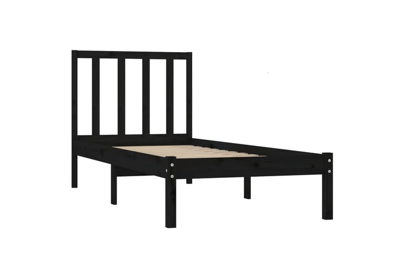 Sängynrunko musta täysi mänty 100x200 cm - Musta - Huonekalut - Sänky - Sänkykehikot & sängynrungot