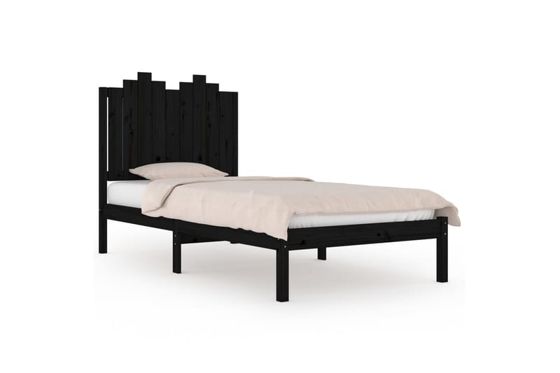 Sängynrunko musta täysi mänty 100x200 cm - Musta - Huonekalut - Sänky - Sänkykehikot & sängynrungot