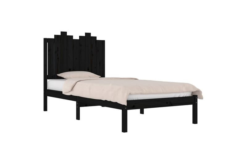 Sängynrunko musta täysi mänty 100x200 cm - Musta - Huonekalut - Sänky - Sänkykehikot & sängynrungot