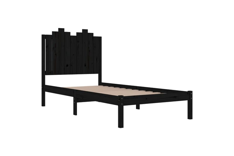 Sängynrunko musta täysi mänty 100x200 cm - Musta - Huonekalut - Sänky - Sänkykehikot & sängynrungot