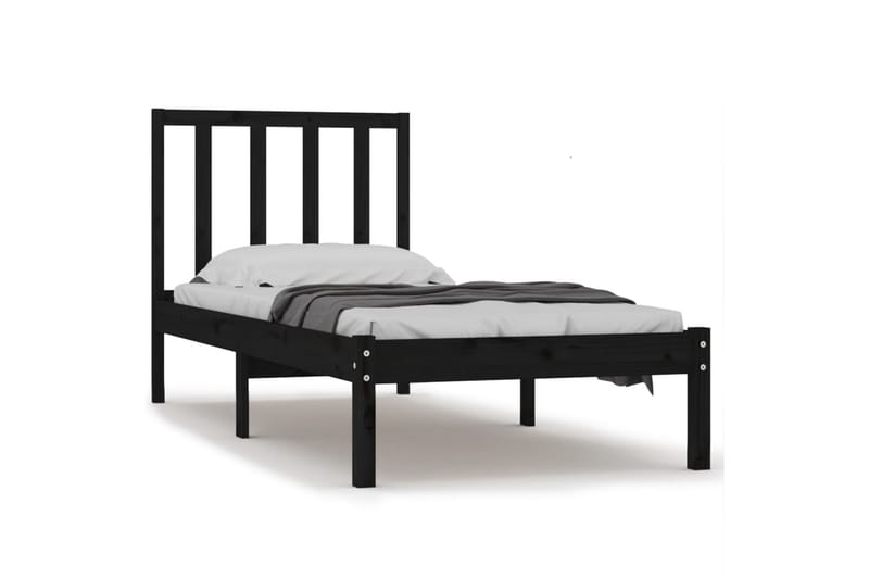 Sängynrunko musta täysi mänty 100x200 cm - Musta - Huonekalut - Sänky - Sänkykehikot & sängynrungot
