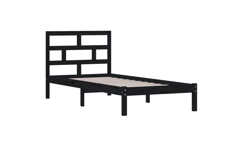 Sängynrunko musta täysi mänty 100x200 cm - Musta - Huonekalut - Sänky - Sänkykehikot & sängynrungot
