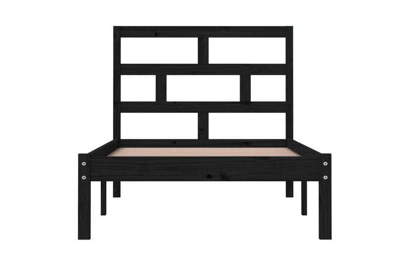 Sängynrunko musta täysi mänty 100x200 cm - Musta - Huonekalut - Sänky - Sänkykehikot & sängynrungot