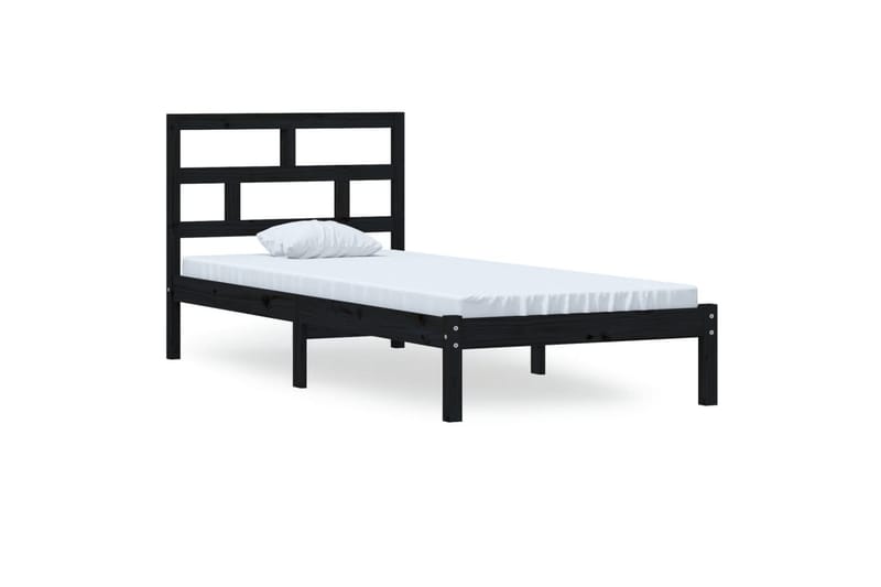 Sängynrunko musta täysi mänty 100x200 cm - Musta - Huonekalut - Sänky - Sänkykehikot & sängynrungot
