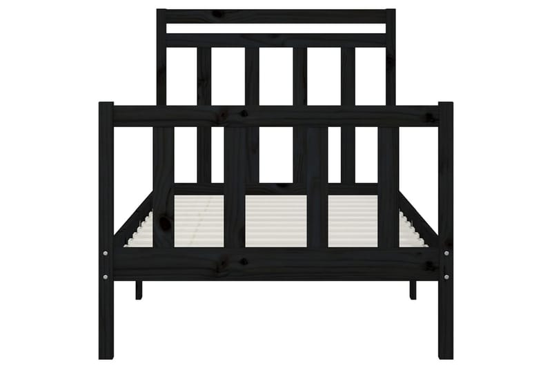 Sängynrunko musta täysi mänty 100x200 cm - Musta - Huonekalut - Sänky - Sänkykehikot & sängynrungot