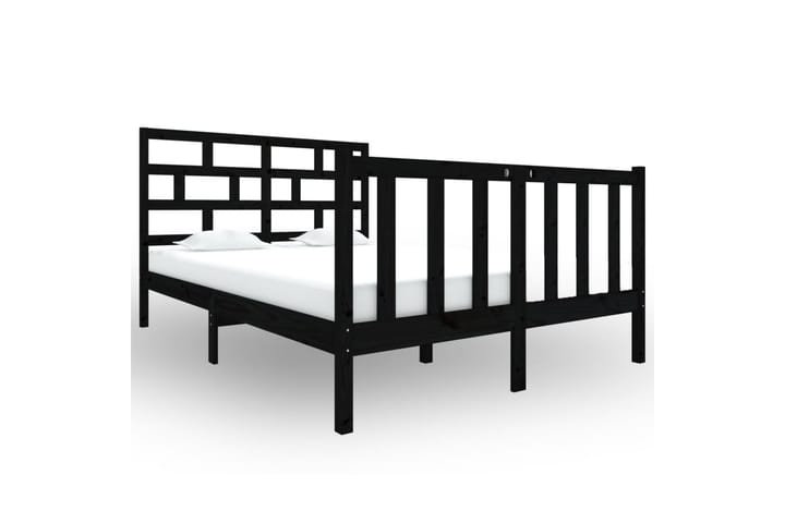 Sängynrunko musta täysi mänty 120x190 cm 4FT Small Double - Musta - Sänkykehikot & sängynrungot