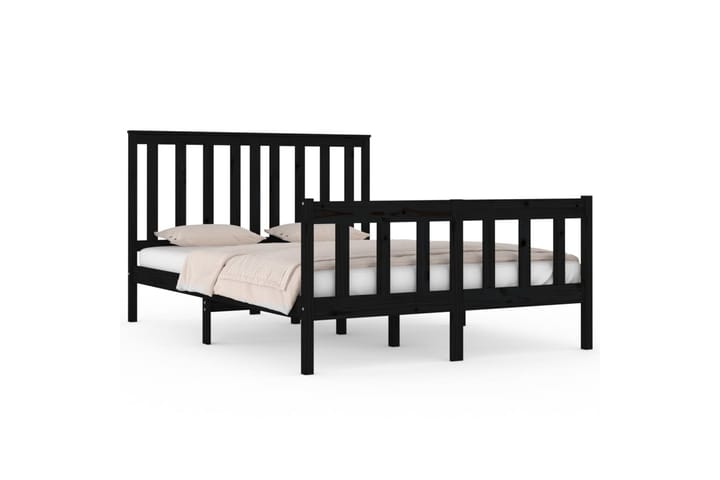Sängynrunko musta täysi mänty 120x190 cm 4FT Small Double - Musta - Sänkykehikot & sängynrungot