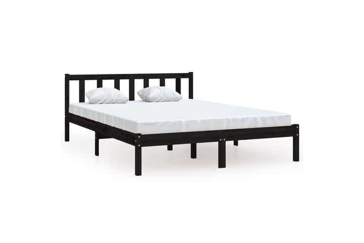 Sängynrunko musta täysi mänty 120x190 cm UK Small Double - Sänkykehikot & sängynrungot