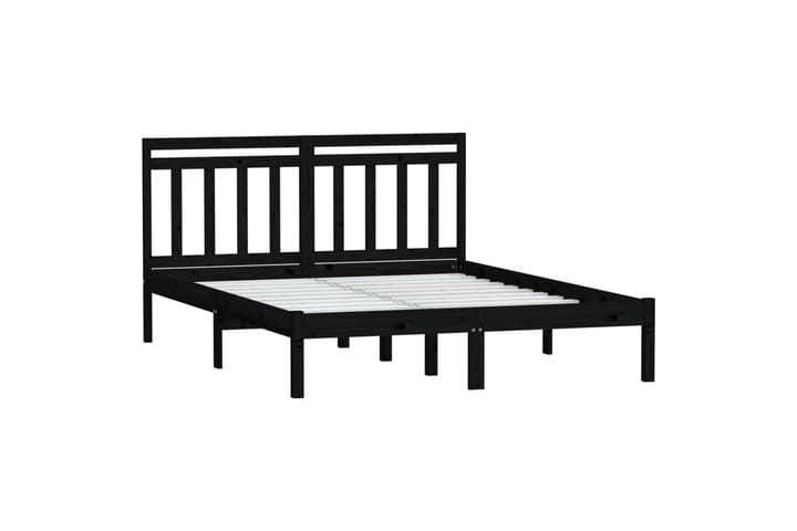 Sängynrunko musta täysi mänty 120x200 cm - Musta - Sänkykehikot & sängynrungot