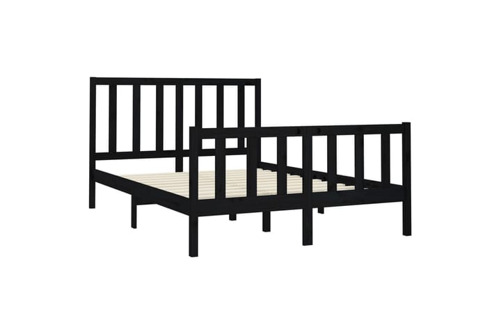 Sängynrunko musta täysi mänty 120x200 cm - Musta - Sänkykehikot & sängynrungot