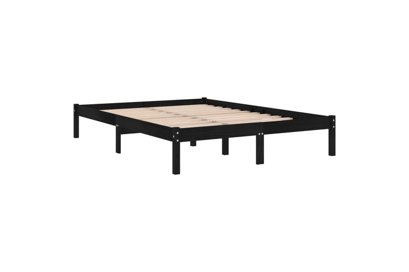 Sängynrunko musta täysi mänty 140x190 cm - Musta - Huonekalut - Sänky - Sänkykehikot & sängynrungot