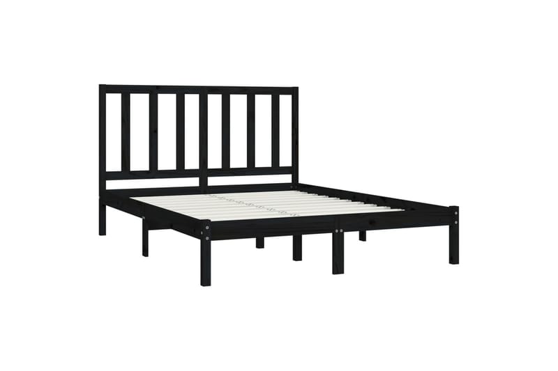 Sängynrunko musta täysi mänty 140x190 cm - Musta - Huonekalut - Sänky - Sänkykehikot & sängynrungot
