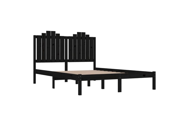 Sängynrunko musta täysi mänty 140x190 cm - Musta - Huonekalut - Sänky - Sänkykehikot & sängynrungot