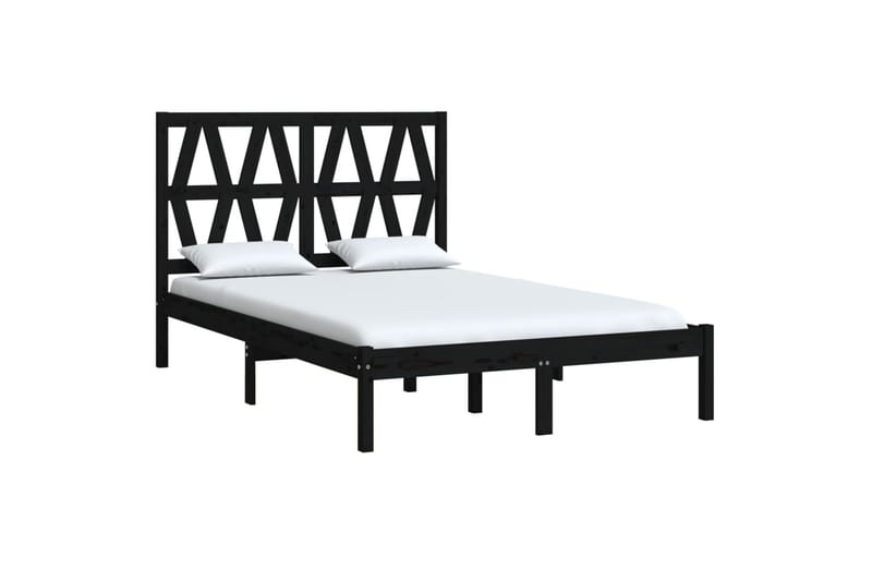 Sängynrunko musta täysi mänty 140x190 cm - Musta - Huonekalut - Sänky - Sänkykehikot & sängynrungot