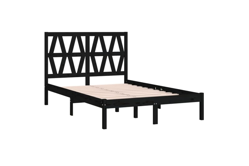 Sängynrunko musta täysi mänty 140x190 cm - Musta - Huonekalut - Sänky - Sänkykehikot & sängynrungot