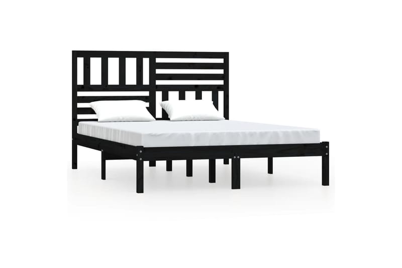 Sängynrunko musta täysi mänty 140x190 cm - Musta - Huonekalut - Sänky - Sänkykehikot & sängynrungot