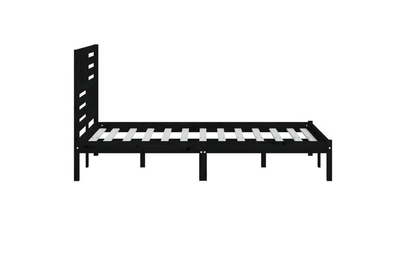Sängynrunko musta täysi mänty 140x190 cm - Musta - Huonekalut - Sänky - Sänkykehikot & sängynrungot