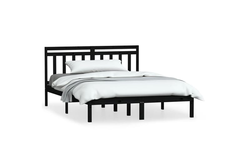 Sängynrunko musta täysi mänty 140x190 cm - Musta - Huonekalut - Sänky - Sänkykehikot & sängynrungot