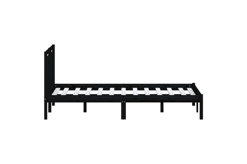Sängynrunko musta täysi mänty 140x190 cm - Musta - Huonekalut - Sänky - Sänkykehikot & sängynrungot