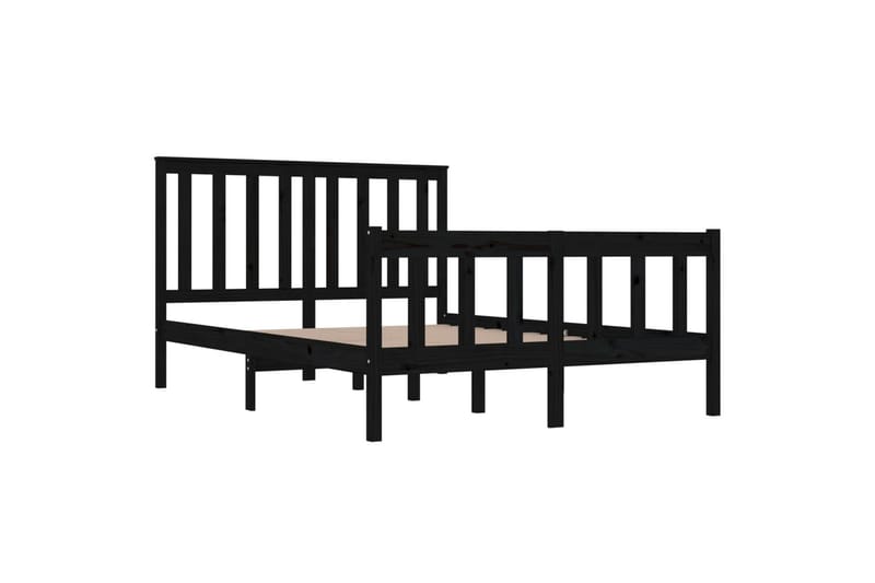 Sängynrunko musta täysi mänty 140x190 cm - Musta - Huonekalut - Sänky - Sänkykehikot & sängynrungot