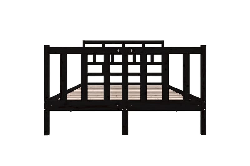 Sängynrunko musta täysi mänty 140x190 cm - Musta - Huonekalut - Sänky - Sänkykehikot & sängynrungot