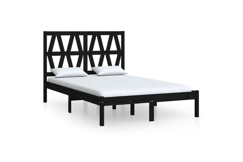 Sängynrunko musta täysi mänty 140x190 cm - Musta - Huonekalut - Sänky - Sänkykehikot & sängynrungot