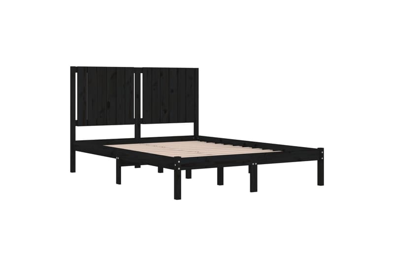 Sängynrunko musta täysi mänty 140x190 cm - Musta - Huonekalut - Sänky - Sänkykehikot & sängynrungot