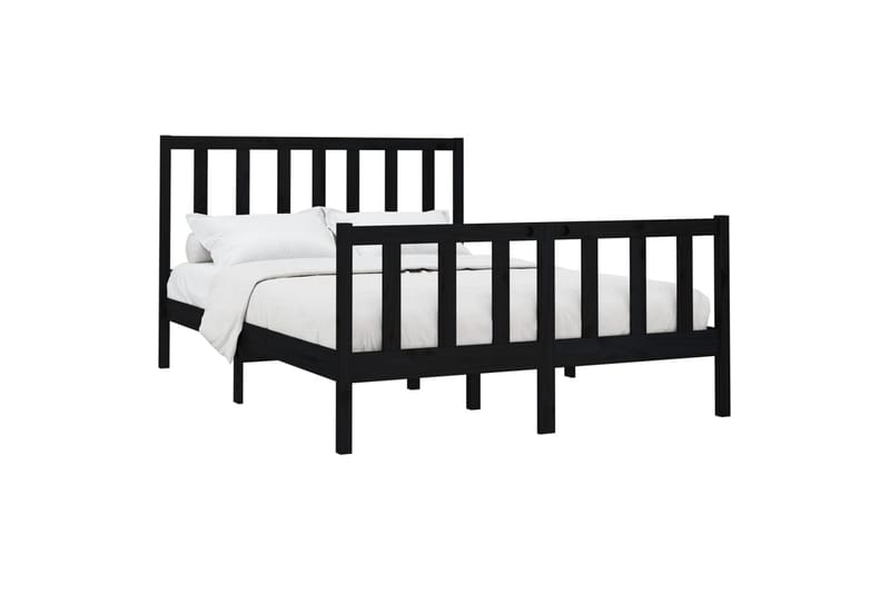 Sängynrunko musta täysi mänty 140x190 cm - Musta - Huonekalut - Sänky - Sänkykehikot & sängynrungot