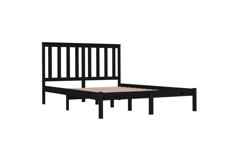 Sängynrunko musta täysi mänty 140x190 cm - Musta - Huonekalut - Sänky - Sänkykehikot & sängynrungot