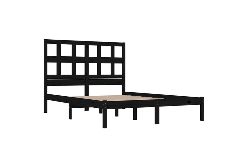 Sängynrunko musta täysi mänty 140x190 cm - Musta - Huonekalut - Sänky - Sänkykehikot & sängynrungot