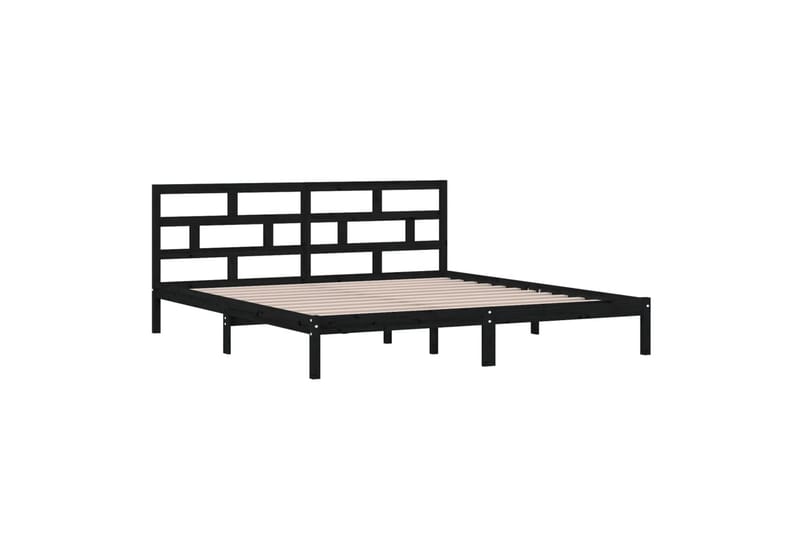 Sängynrunko musta täysi mänty 140x190 cm - Musta - Huonekalut - Sänky - Sänkykehikot & sängynrungot