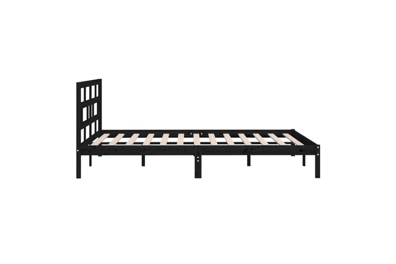 Sängynrunko musta täysi mänty 140x190 cm - Musta - Huonekalut - Sänky - Sänkykehikot & sängynrungot