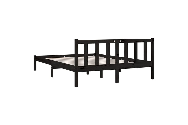 Sängynrunko musta täysi mänty 140x190 cm - Huonekalut - Sänky - Sänkykehikot & sängynrungot