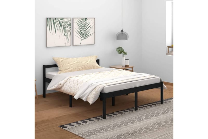 Sängynrunko musta täysi mänty 150x200 cm 5FT King - Musta - Huonekalut - Sänky - Sänkykehikot & sängynrungot