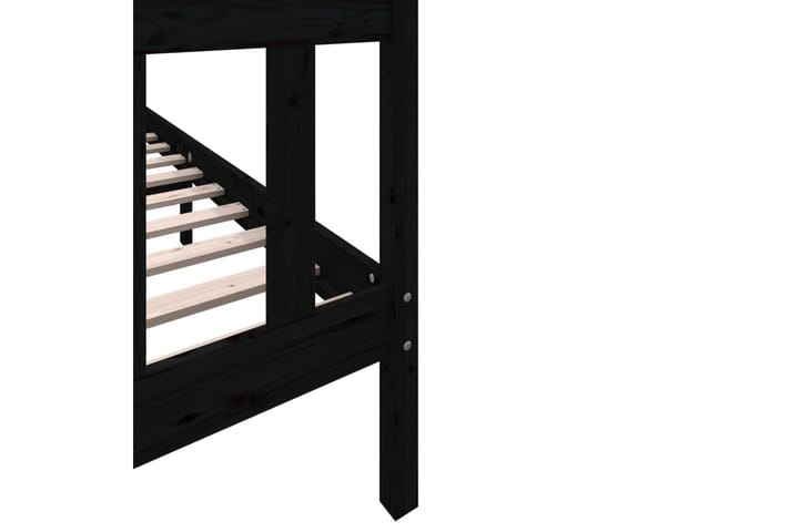 Sängynrunko musta täysi mänty 150x200 cm 5FT King Size - Musta - Sänkykehikot & sängynrungot