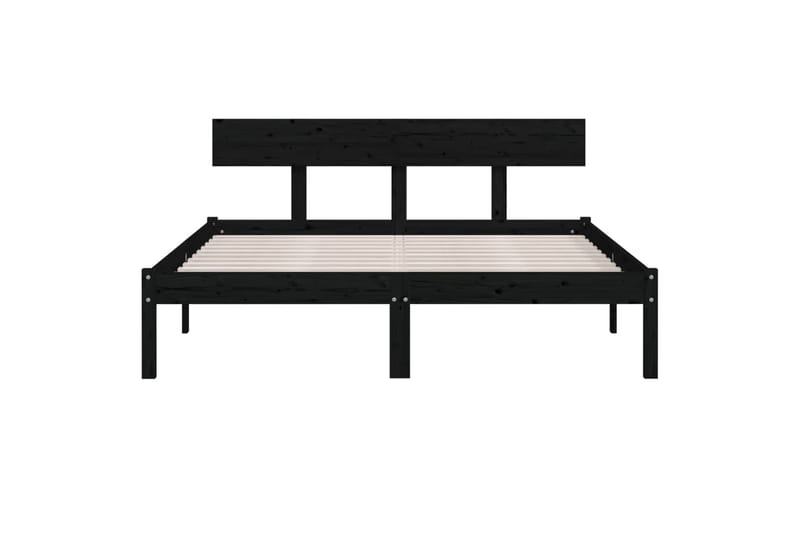 Sängynrunko musta täysi mänty 160x200 cm - Musta - Huonekalut - Sänky - Sänkykehikot & sängynrungot
