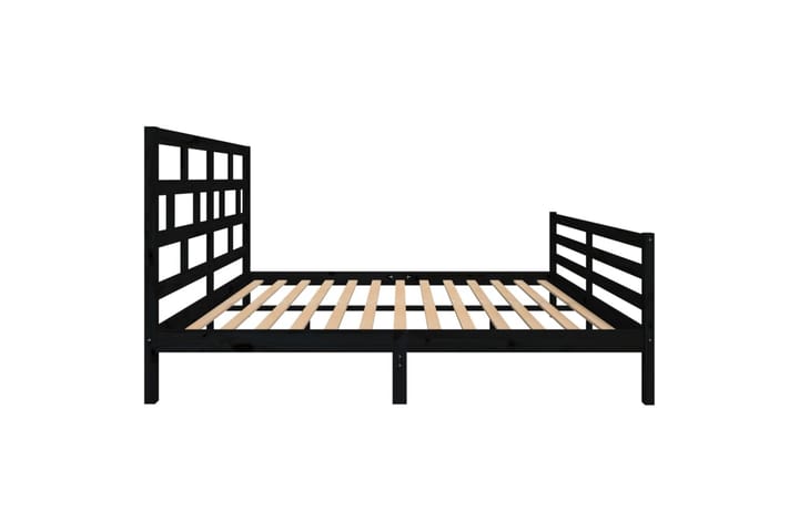 Sängynrunko musta täysi mänty 160x200 cm - Musta - Sänkykehikot & sängynrungot
