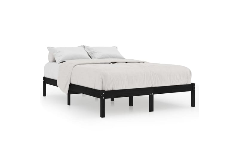 Sängynrunko musta täysi mänty 200x200 cm - Musta - Huonekalut - Sänky - Sänkykehikot & sängynrungot