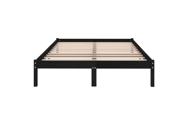 Sängynrunko musta täysi mänty 200x200 cm - Musta - Huonekalut - Sänky - Sänkykehikot & sängynrungot