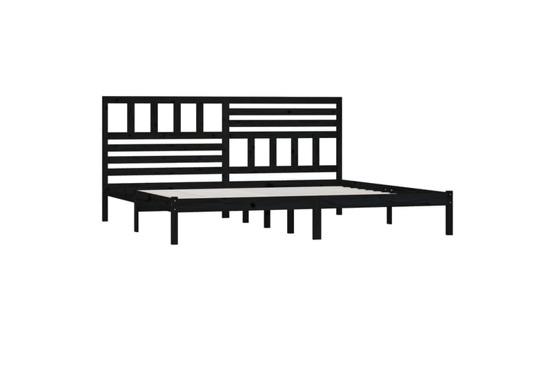 Sängynrunko musta täysi mänty 200x200 cm - Musta - Huonekalut - Sänky - Sänkykehikot & sängynrungot