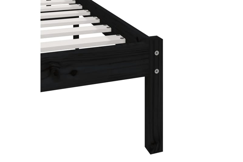 Sängynrunko musta täysi mänty 200x200 cm - Musta - Huonekalut - Sänky - Sänkykehikot & sängynrungot