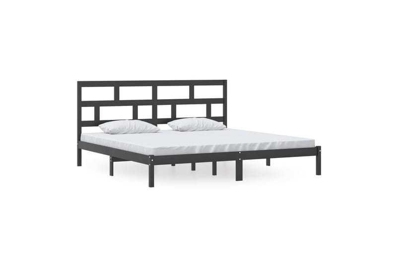 Sängynrunko musta täysi mänty 200x200 cm - Musta - Huonekalut - Sänky - Sänkykehikot & sängynrungot