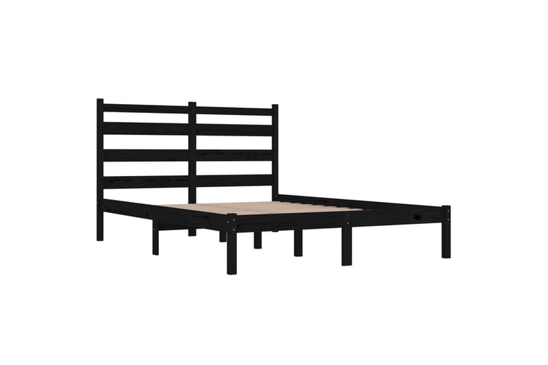 Sängynrunko musta täysi mänty 200x200 cm - Musta - Huonekalut - Sänky - Sänkykehikot & sängynrungot