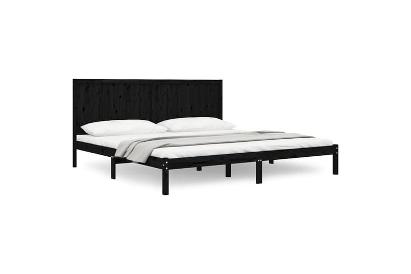 Sängynrunko musta täysi mänty 200x200 cm - Musta - Huonekalut - Sänky - Sänkykehikot & sängynrungot