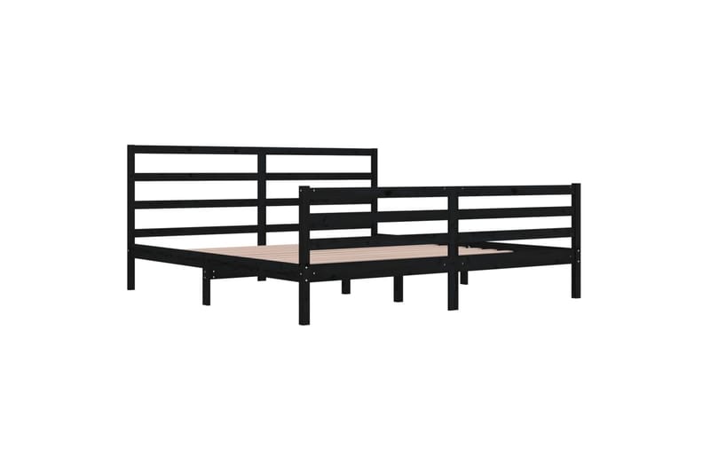 Sängynrunko musta täysi mänty 200x200 cm - Musta - Huonekalut - Sänky - Sänkykehikot & sängynrungot
