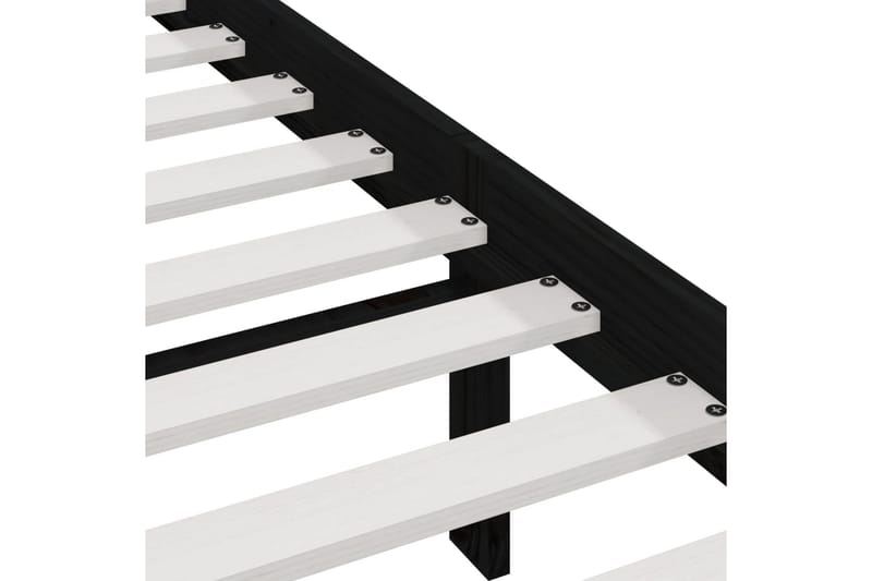 Sängynrunko musta täysi mänty 200x200 cm - Musta - Huonekalut - Sänky - Sänkykehikot & sängynrungot